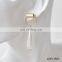 Gold eternity circle hoop earring wedding bridal freshwater pearl pendant daggle earring