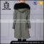 Fashionable design khaki hooded parka jacket womens