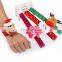 Christmas Bracelets Wristband LED Slap Snap Bracelets Hand Clap Patting Circle Band Christmas Party Favor For Kids