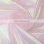 latest design new style decoration performance dress polyester fabric shiny rainbow organza