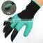 A Pair Latex Gloves with Claws ABS Plastic Gloves for Digging and Planting