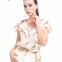 Short Sleeve Wrap Casual Floral Printed Ladies’ Blouse Top