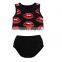 Summer Baby Girl Outfits Lips Sleeveless T Shirt And Short Black Pants For Baby Girl Boutique Outfits