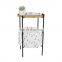 Customized Newest Design Home storage metal round Tea table with wooden lid