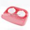 Non spill double plastic pet dog bowl for small cat and dog