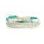Bohemian handmade colorful glass bead and copper bead macrame beaded bracelet