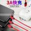 Fabric Data Line Fast Charging Line Phone Charger Usb Charging Nylon 1M Micro Usb Type-C Ios Cable 3 In1 Mobile Phone Data Line