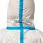 disposable sterile isolation lightweight personal safety hooded medical protective hazmat coverall suit long sleeves