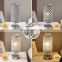 crystal touch control dimming table lamp with double USB rechargeable night table desk lamp bedroom bedside table lamp