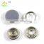 Custom colorful metallic ring prong snap button
