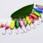 Factory  Price 3.3cm/3g  colorful UV fishing spoon metal bait trout lures Single Hook bait