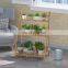 Wholesale custom modern outdoor solid wood 3 tier plant pot stand bamboo ladder flower rack plant wooden display stand