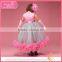 Pink and grey long feather sundress with party for 1-9 years