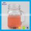 High quality logo embossed jar clear glass drinking mason jar with handle