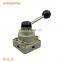 HV 4 way pneumatic air hand lever pull rotary switch valve