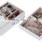 White Leather Jewelry Box with Travel Case and Lock Storage Case Organizer