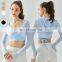 Workout Crop Top Wholesalers Gym Wear Quick Dry Long Sleeve Sun Protection Women Cropped Hoodies Sweatshirts With Thumb Hole