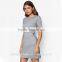 Best hot selling women custom dress design with high quality solid color dres with short sleeve D342