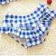 2016 Newest Cute Baby Girl Summer Blue Plaid Swimwear Japan Girl Bikini Swimwear Sexy Baby Beachwear