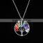 Hot Selling Product Women Girls Tree of Life Natural Gemstone Stones Crystal Lucky Necklace Gift SMJ0171