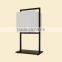 White Linen Rectangle Shade Brushed Steel Base Bold Modern Design Asymmetry Table Lamp