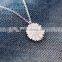 Sterling silver gold tiny daisy pendant fashion drop necklace jewlry for girls gift