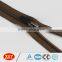 High Quality Brown Tape Black Rubber Pull Close End Nylon Zipper