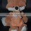 stuffed Mommy fox plush toy with baby in sling orange carrier