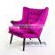 Replica Hans J Wegner Papa Bear Chair - Pink Fabric