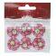 Sewing 2 Holes colorful snowflake Round Pattern red back Wood Buttons 2.5cm