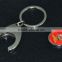 2015 unique style cheap custom made plated insert coins holder key chain / key ring