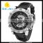 WJ-5446 genuine leather strap IP plating high quality double show Ohsen waterproof men sport watch