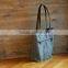 Custom high quality waxed canvas tote bag leather