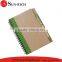 Hot selling brown craft paper cover A5 Spiral notepad with ball pen wholesale