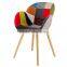 Promotional Colorful Fabric Seat Solid Wood Chair Frame in Dining Chairs