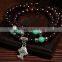 Bohemian Red Garnet Ruby Glass Bead Multilayer Color Block Bracelet Bangle