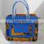 Authentic African Printed Wax Fabric and Leather Bag