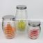 500ml Round Glass Food Container with Band Designs