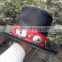 BLACK LEATHER WILD WEST MENS TOP HAT WITH CONCHOS FORMAL / FANCY DRESS UP