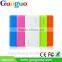 Guoguo dual usb LED torch 6600mAh portable ultra thin zerne power bank for iphone