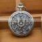 retro bronze large size fob watch quartz flower pocket watch with chain