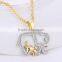 Hot Gold Silver Plated Crystal Animal Elephant with Baby Pendant Necklaces Jewelry for Mother Gift Mothers Day Gifts For Mom