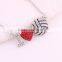 Silver Crystal Red Heart I Love You Volleyball Ball Pendant Necklace Jewelry for Girlfriend