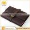top quality refillable genuine leather notebook with pen loop