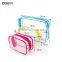 clear rectangle pvc zipper waterproof travel bag set