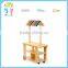 Wholesale high quality mobile wooden toys vending cart for kids