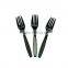 spork knife fork spoon set Black color disposable plastic spoon and fork