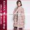 2015 HOT Baby Pink Jacquard Fashion Sexy Lady Overcoat Winter Dress