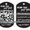 stainless steel QR code dog tags with silk-screen printing logo