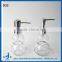 portable calabash shape clear glass soap dispenser bottle with plastic pump lid